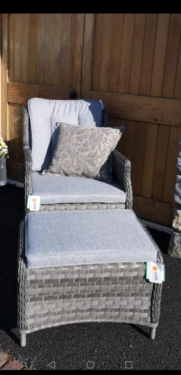 Brand New Dark Grey Rattan Reclining  Set - Image 1