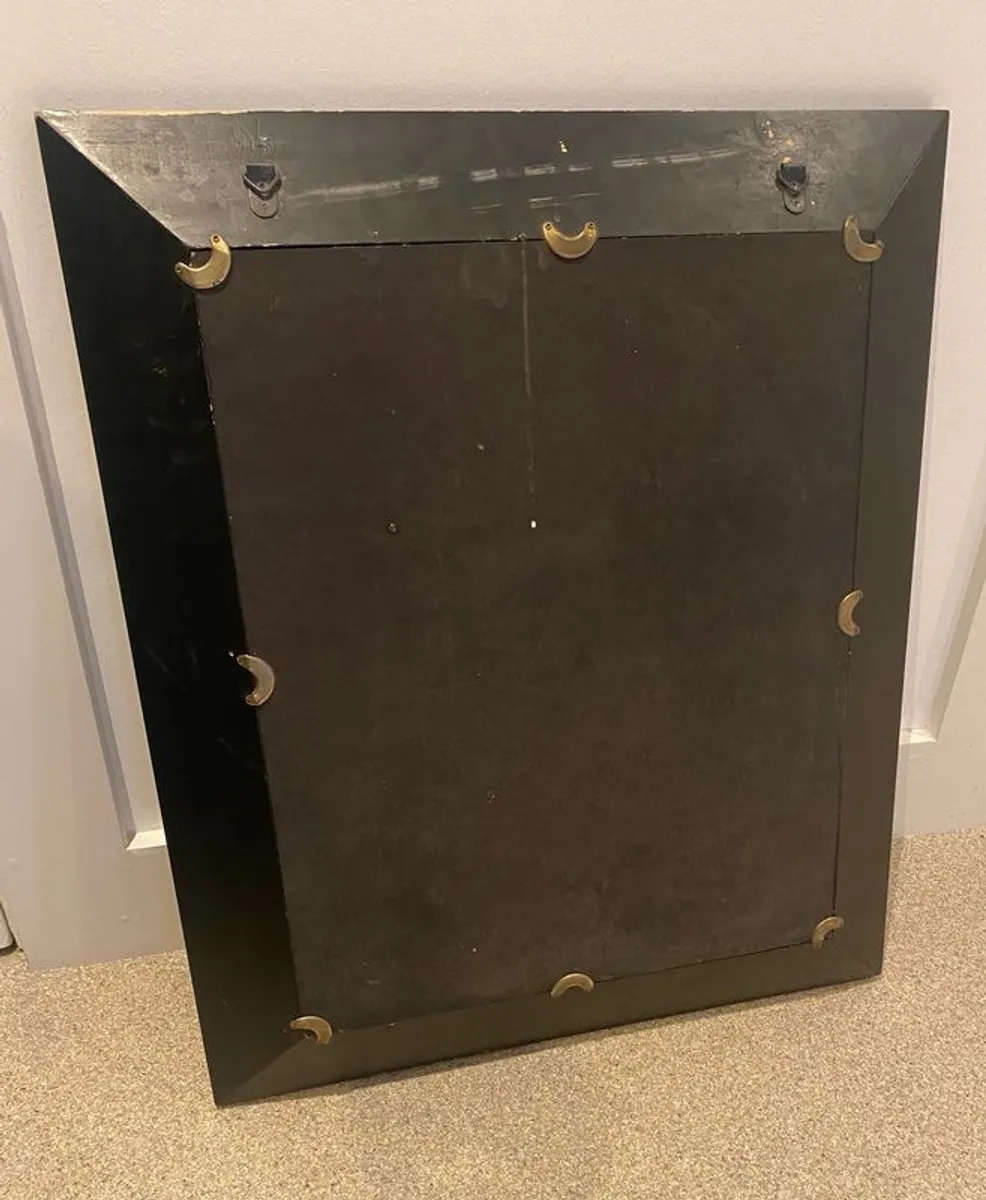 Solid Wood Framed Mirror . Rustic Black (65 x 55 cm) - Image 4