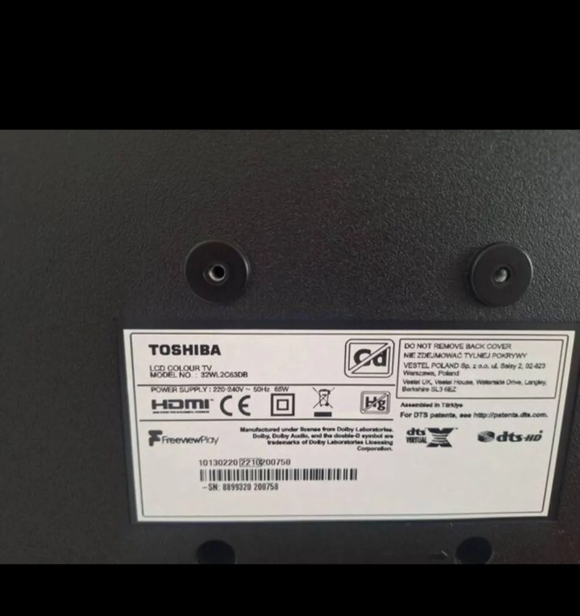 32" Toshiba TV - Image 3
