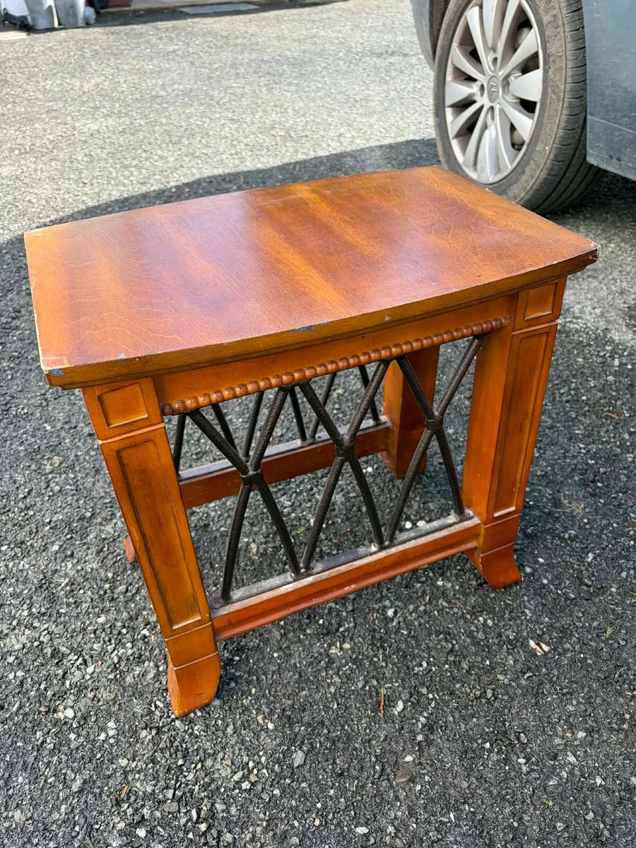 2 in 1 wooden and metal side table nest of tables - Image 4