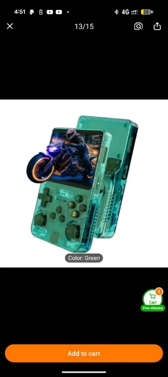 R36S 64GB Retro Game Console - green - price firm - Image 1