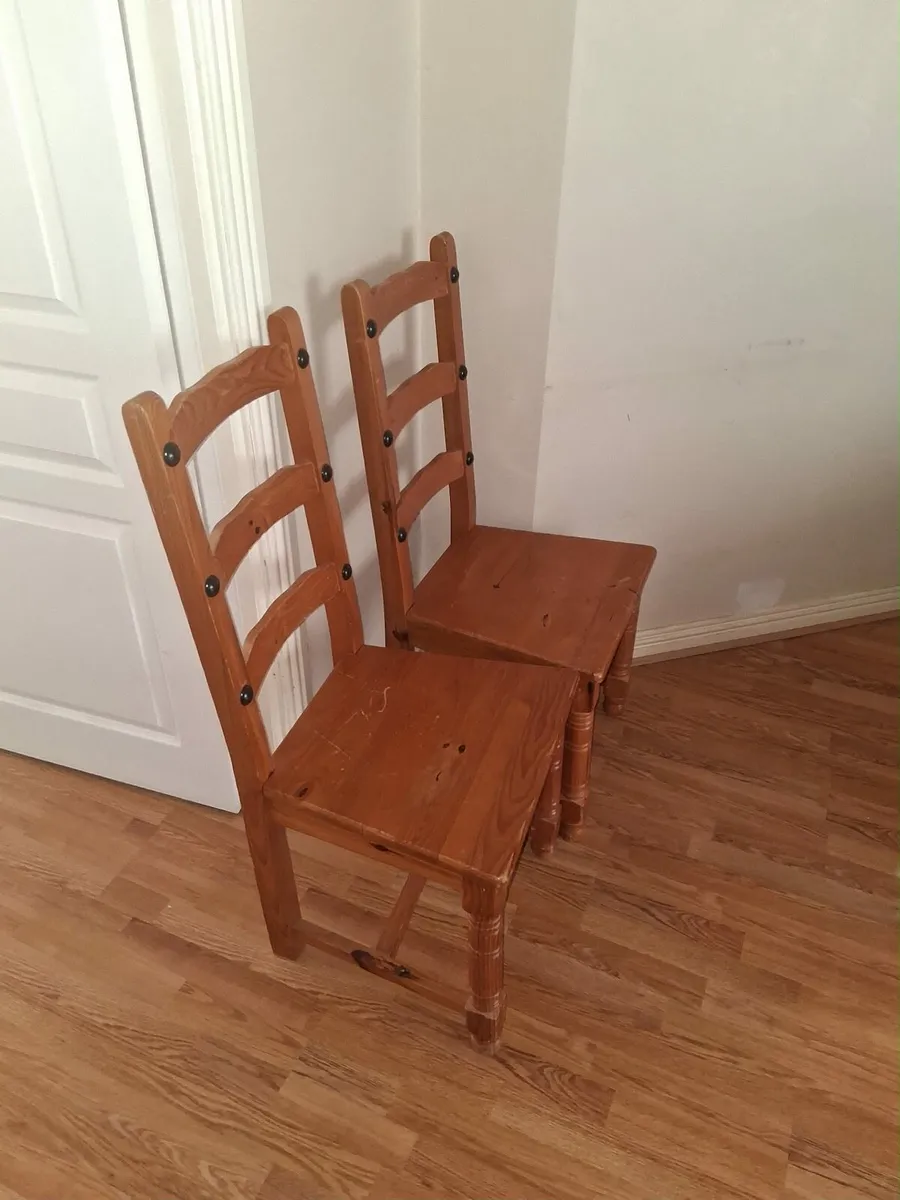 6 Mexican pine kitchen chairs set - Image 2