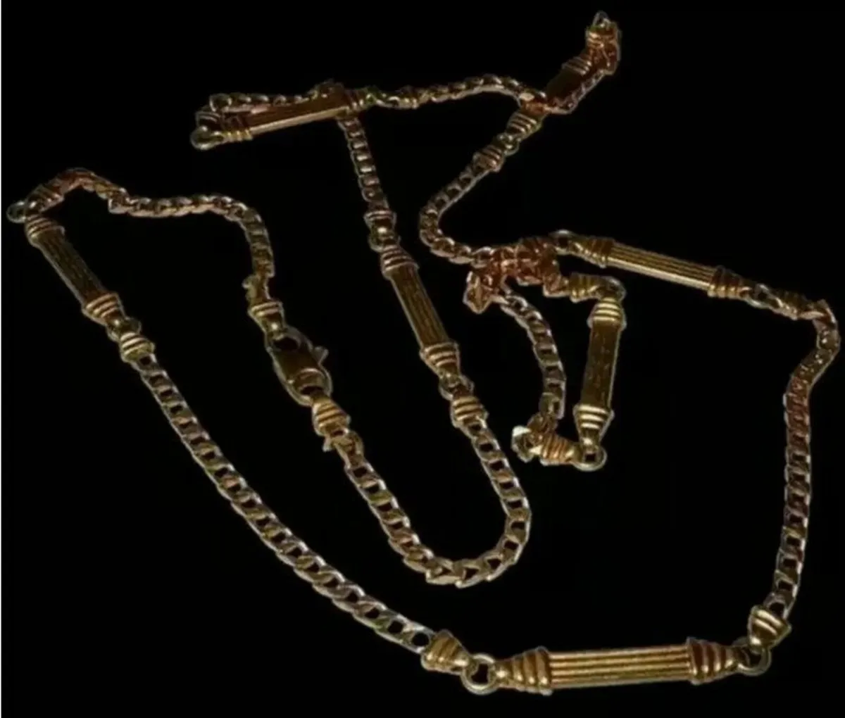 Vintage Hallmarked 9ct Gold 26" Fancy Link Chain - Image 1