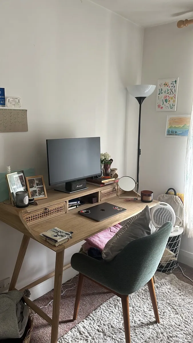 Wooden Desk and chair - Image 1