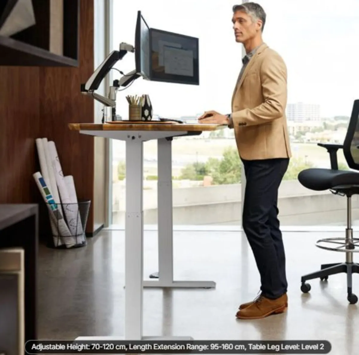 Standing Desk Frame, Adjustable 70-117 cm Height - Image 4