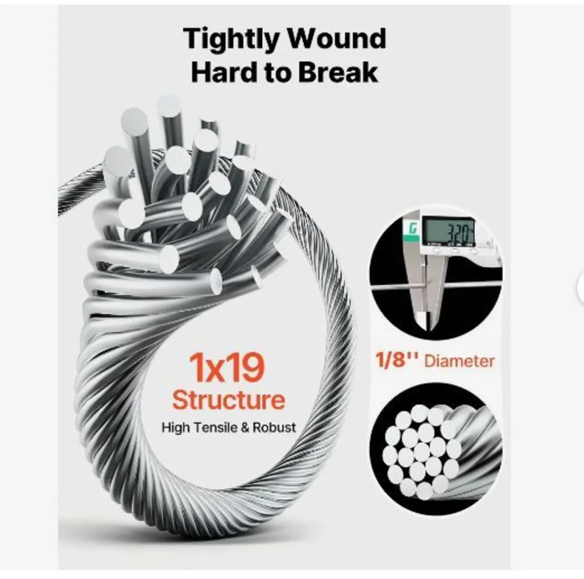 3.2 mm Wire Rope, 152 m Length - Image 2