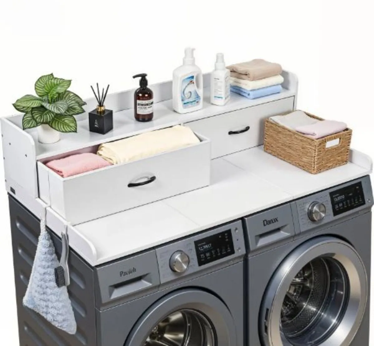 Washer Dryer Countertop with Shelf, 137 x 69.9 cm - Image 1