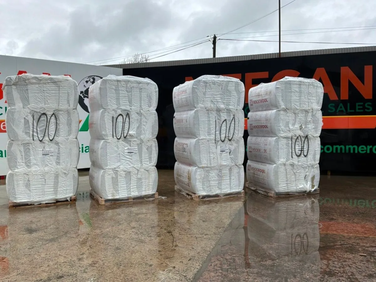 UNUSED 100mm ROCKWOOL INSULATION. - Image 1