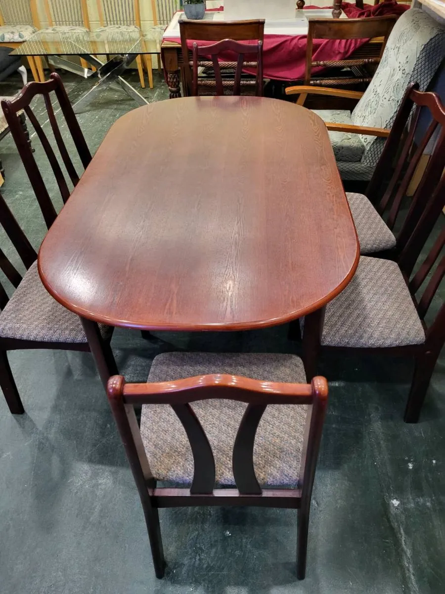 Dining table and six chairs - Image 1