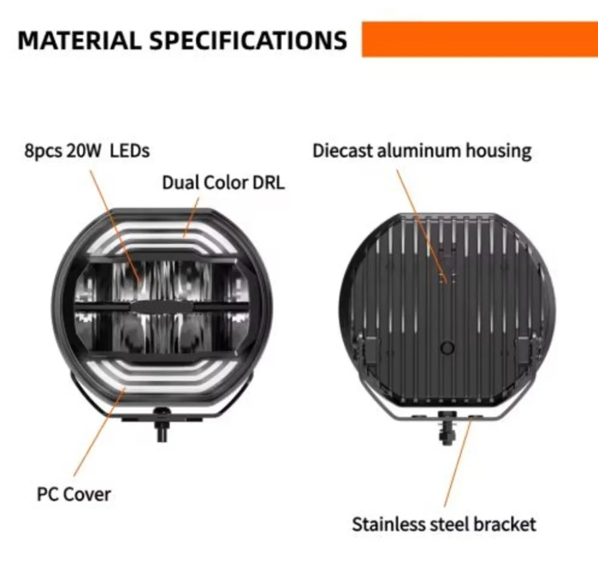 9” Truck/4x4/Van LED Lights – Set x 4 (OZZ Style) - Image 3