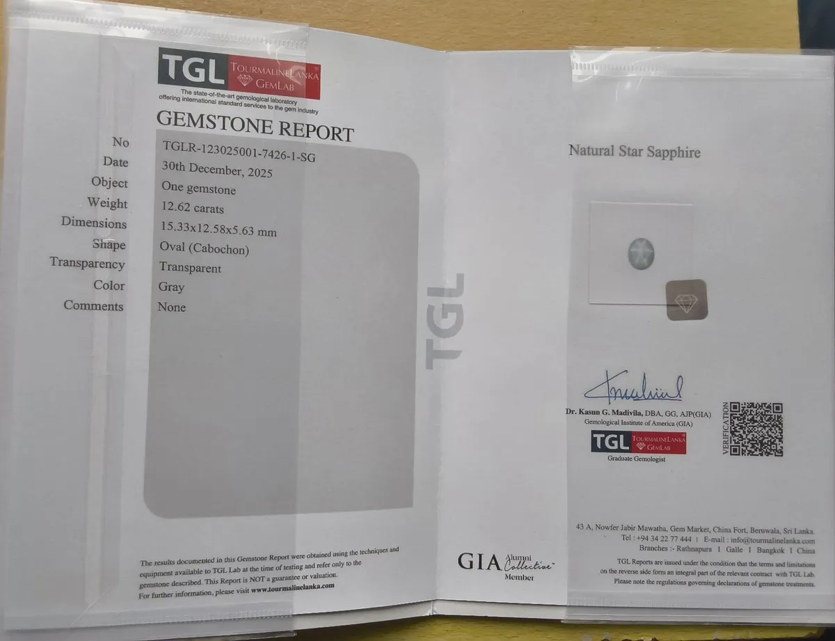 Gold ring (22k) with large natural Star sapphire. - Image 4