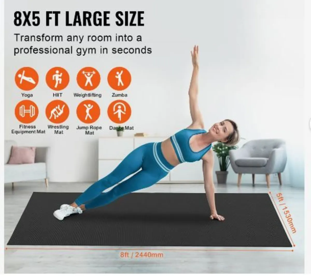 Exercise Mat Non Slip Yoga Mat Gym Fitness - Image 3