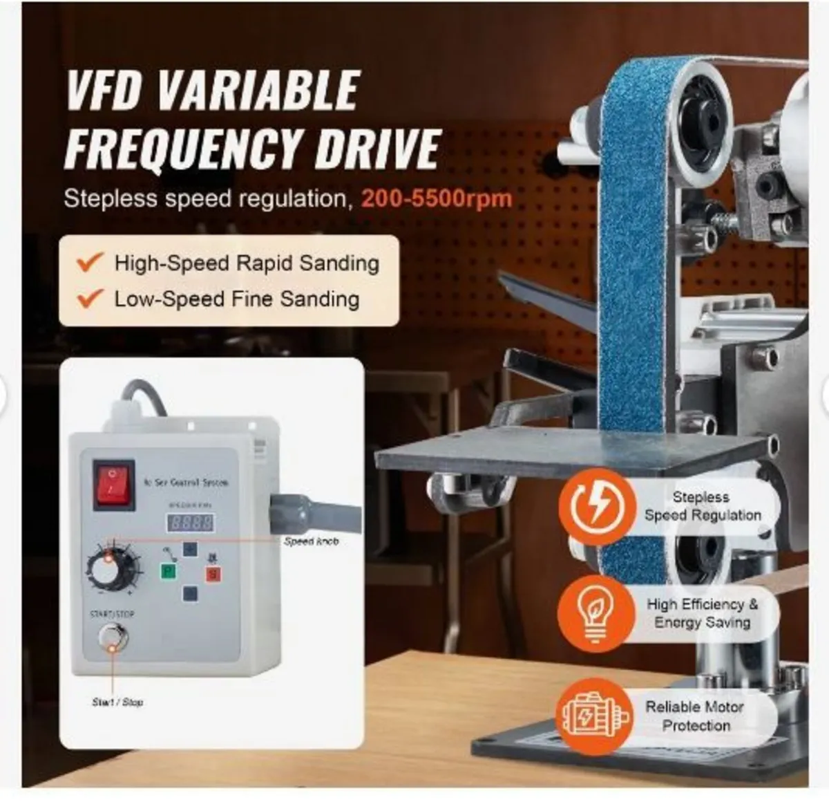 Belt Grinder Sander, 30 x 1-Inch Variable Speed - Image 2