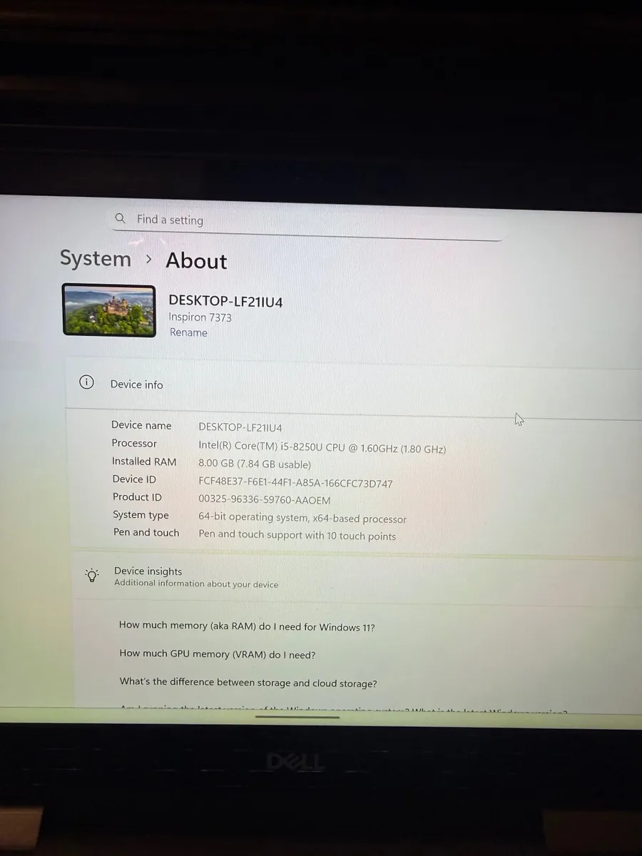 Dell Inspiron 7373 2in1 Laptop i5/8GB/256SSD/FHD - Image 4