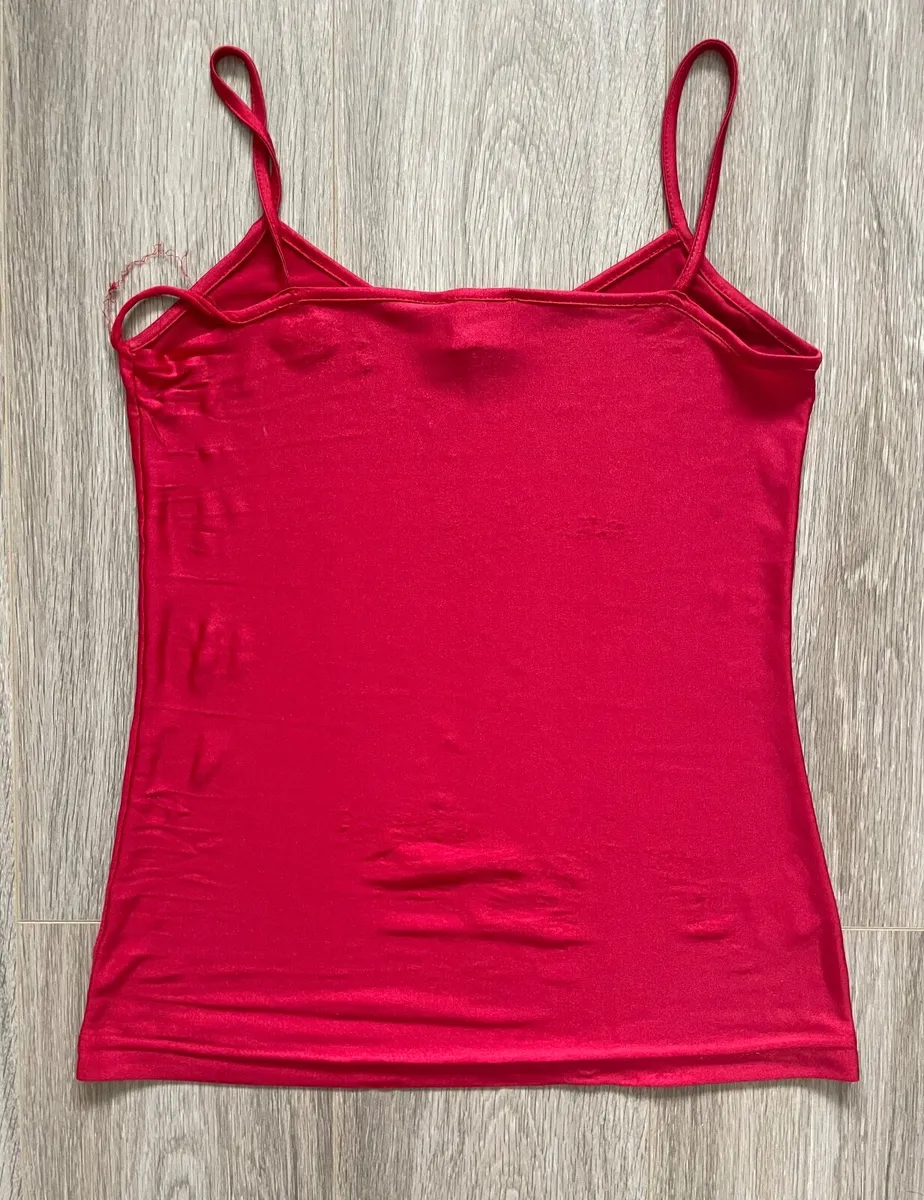 Red Cami Satin Top - red camisole or tank top - Image 2