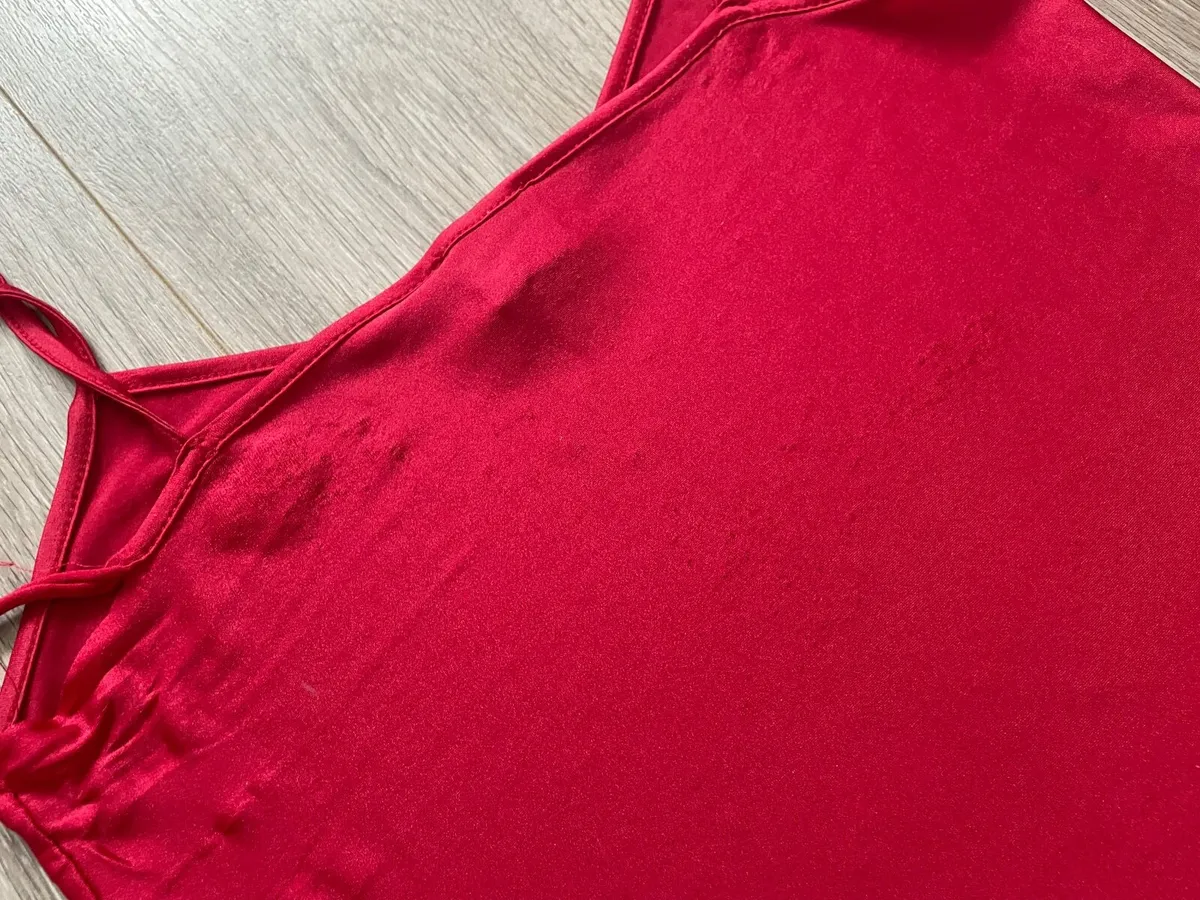 Red Cami Satin Top - red camisole or tank top - Image 4