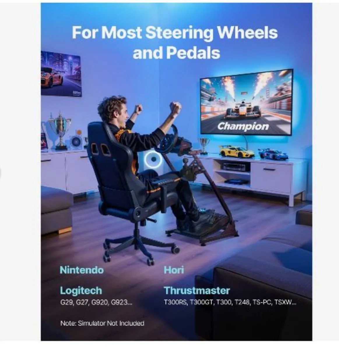 Racing Wheel Stand, Adjustable & Foldable - Image 2