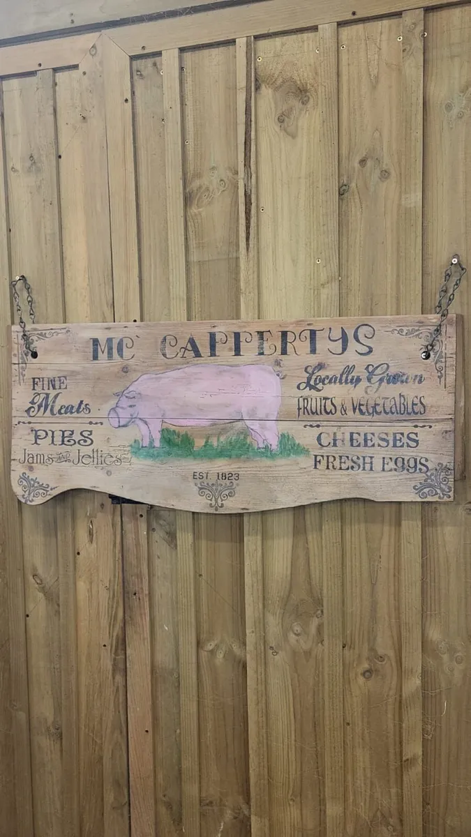 Vintage style wooden butcher sign - Image 1
