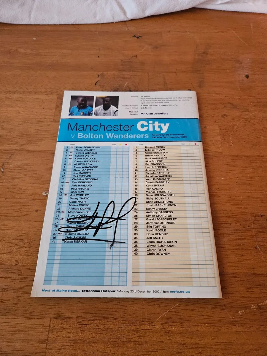 Man City Football Programme Signed - Image 1
