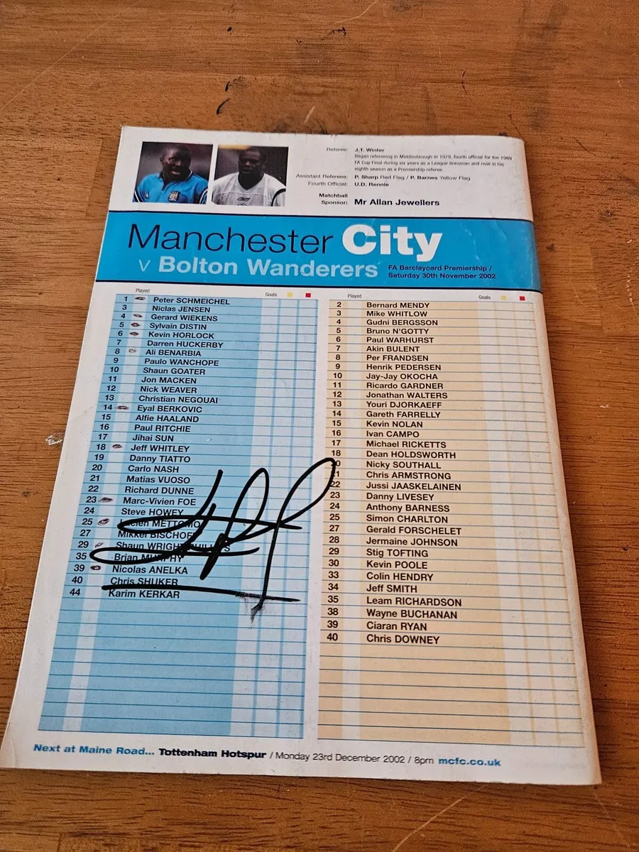 Man City Football Programme Signed - Image 4