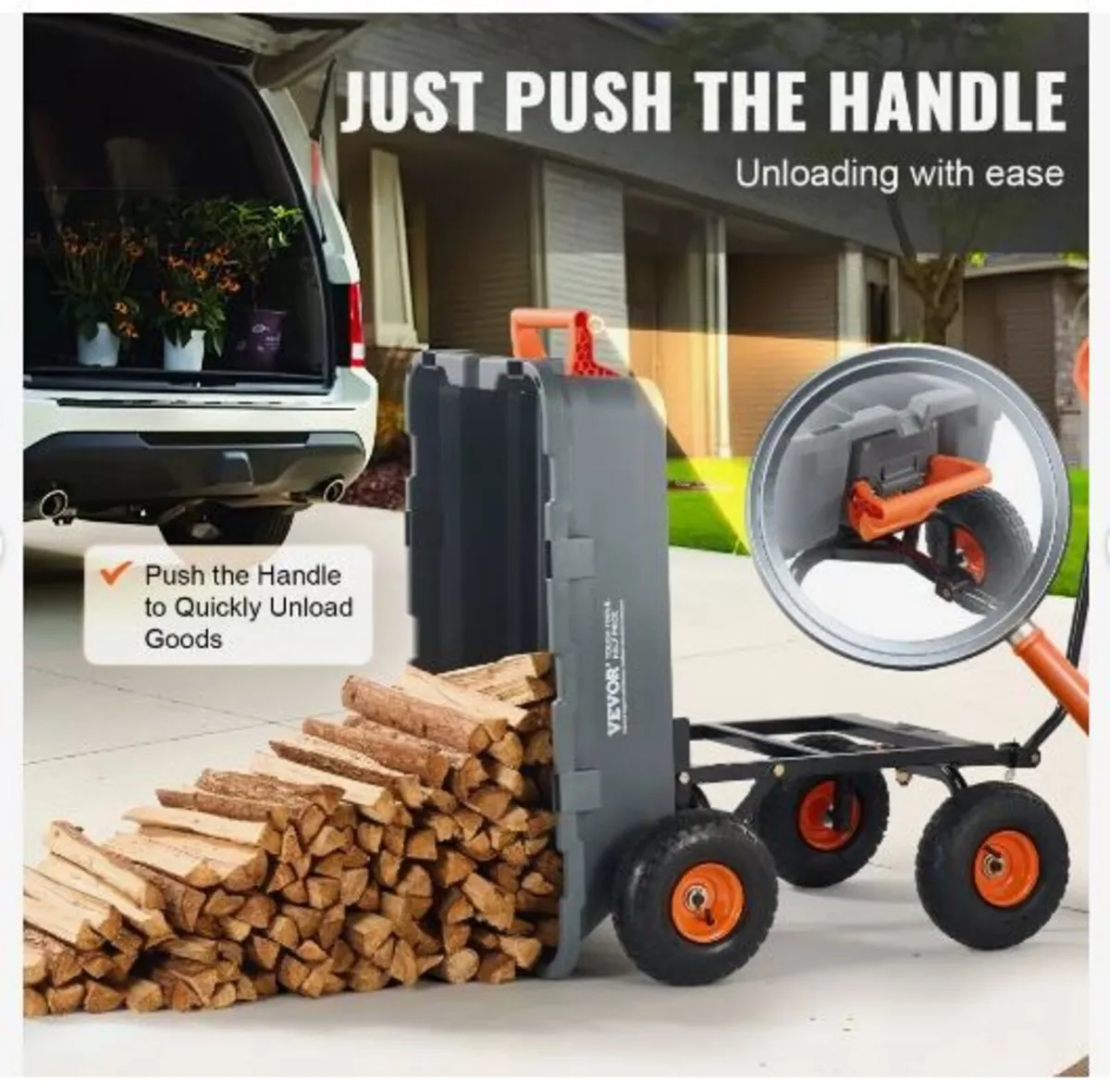 Poly Garden Dump Cart Heavy-duty Yard Carts - Image 4