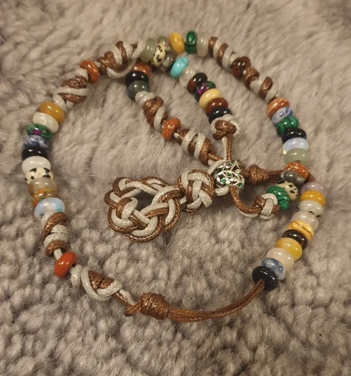 Celtic Knot Rosary style beaded handmade necklace