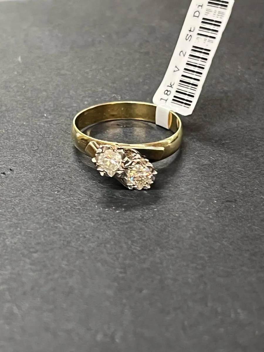 18k gold vintage diamond ring. - Image 2