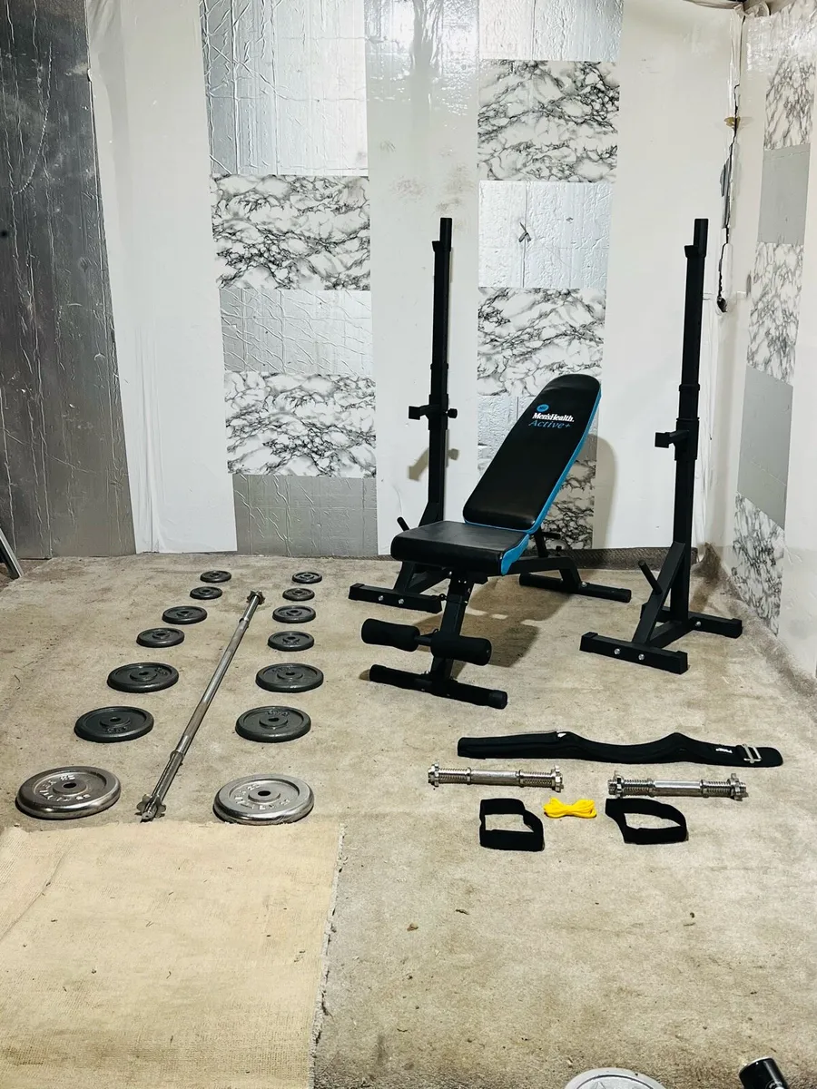 IRON WEIGHTS BARBELL DUMBBELLS BENCH RACK STANDS - Image 4