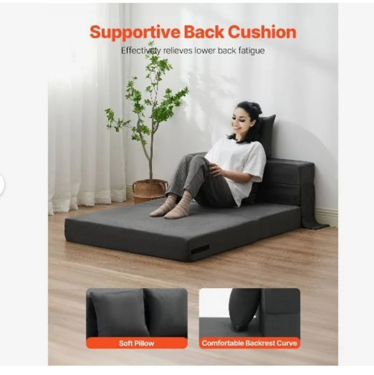 Folding Sofa Bed, 3-in-1 Foldable Couch Bed - Image 2