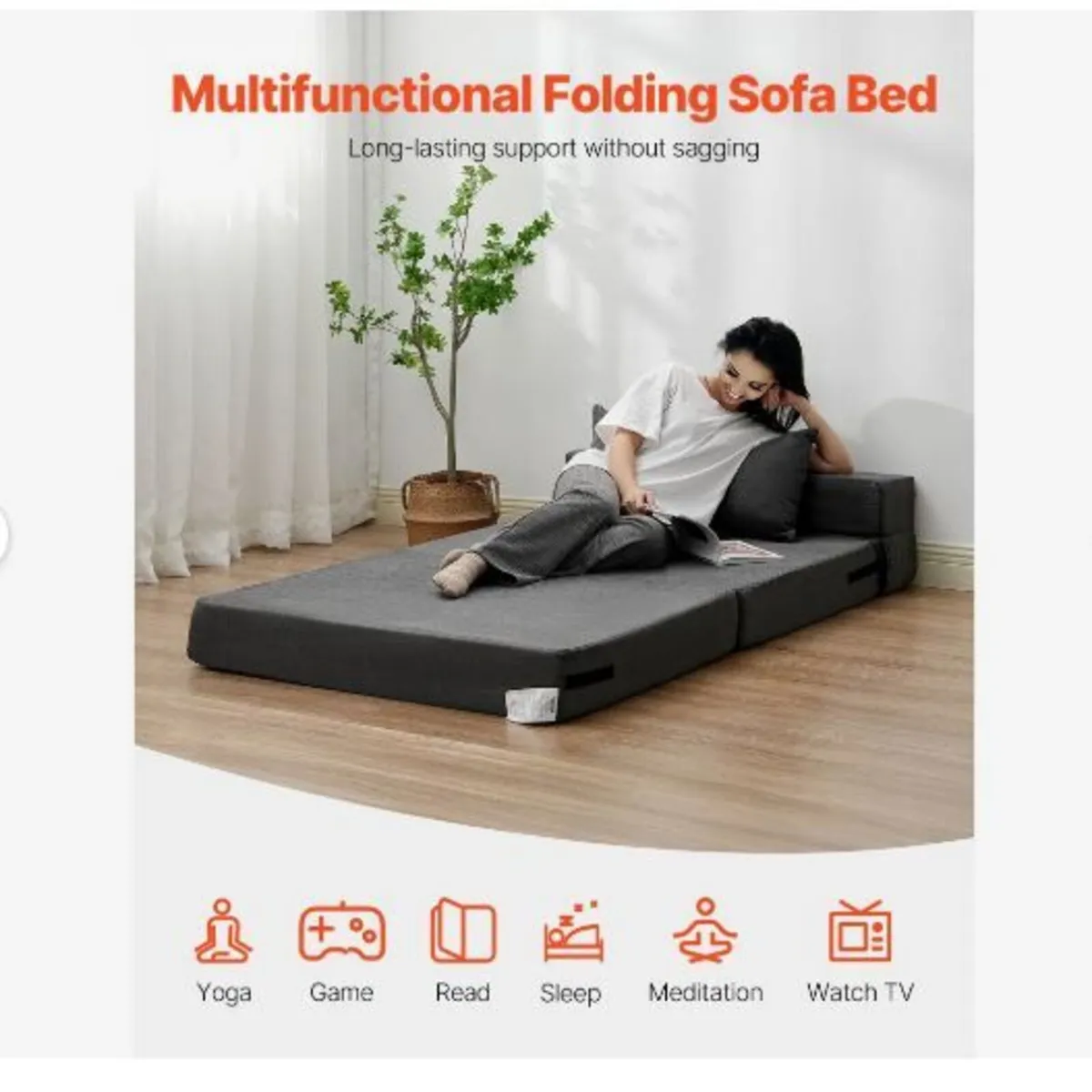 Folding Sofa Bed, 3-in-1 Foldable Couch Bed - Image 3