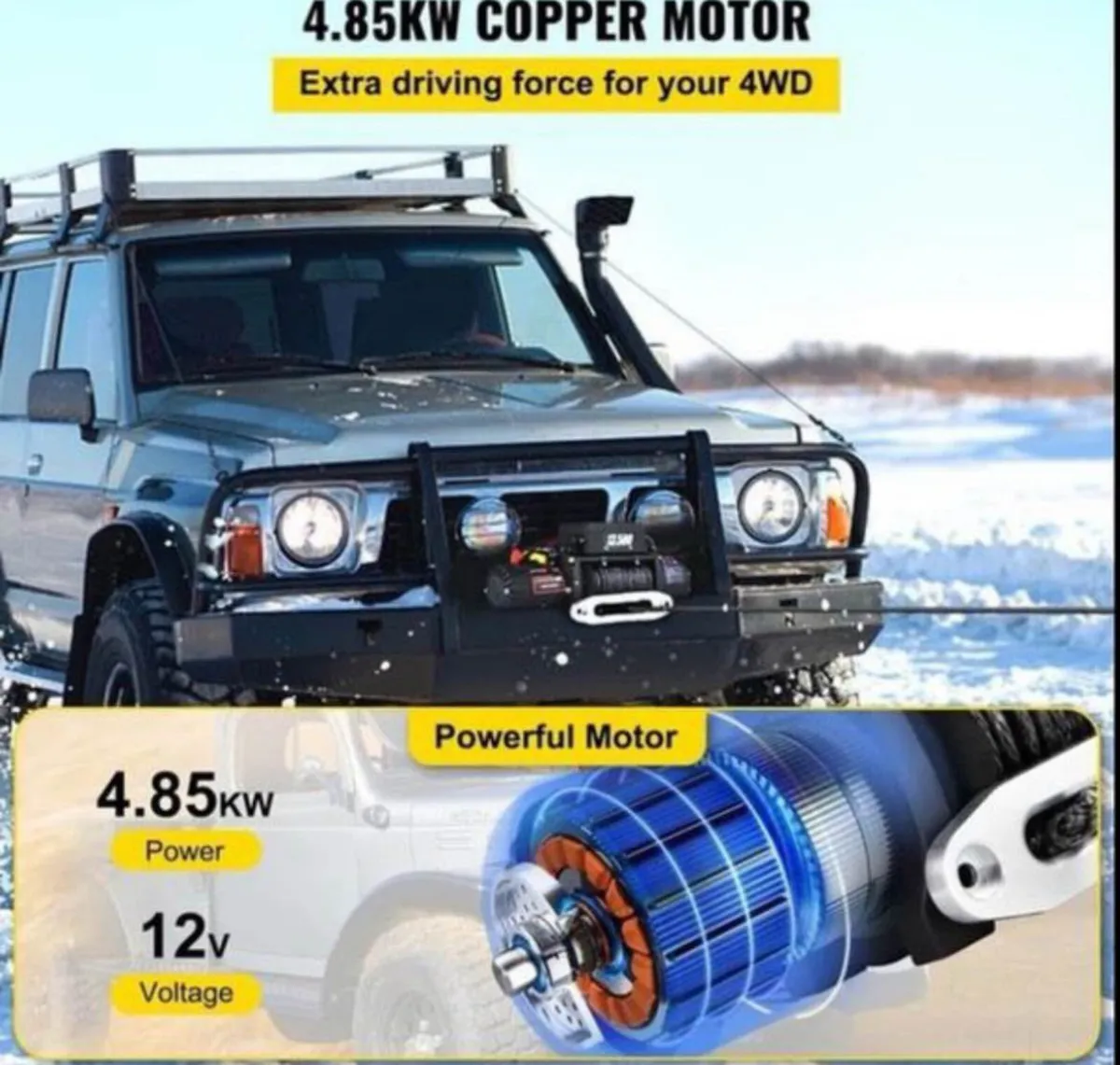 6 tone 12v Electric Winch NEW KIT - Image 3