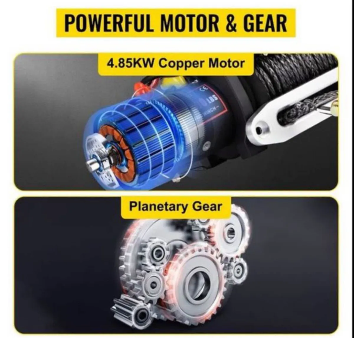 6 tone 12v Electric Winch NEW KIT - Image 4