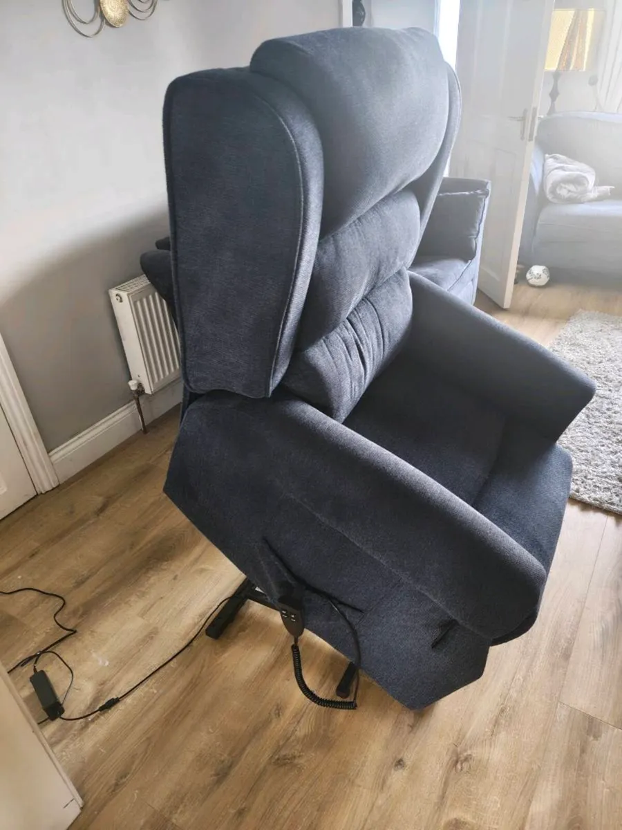Single Navy Electric recliner with lift - Image 1