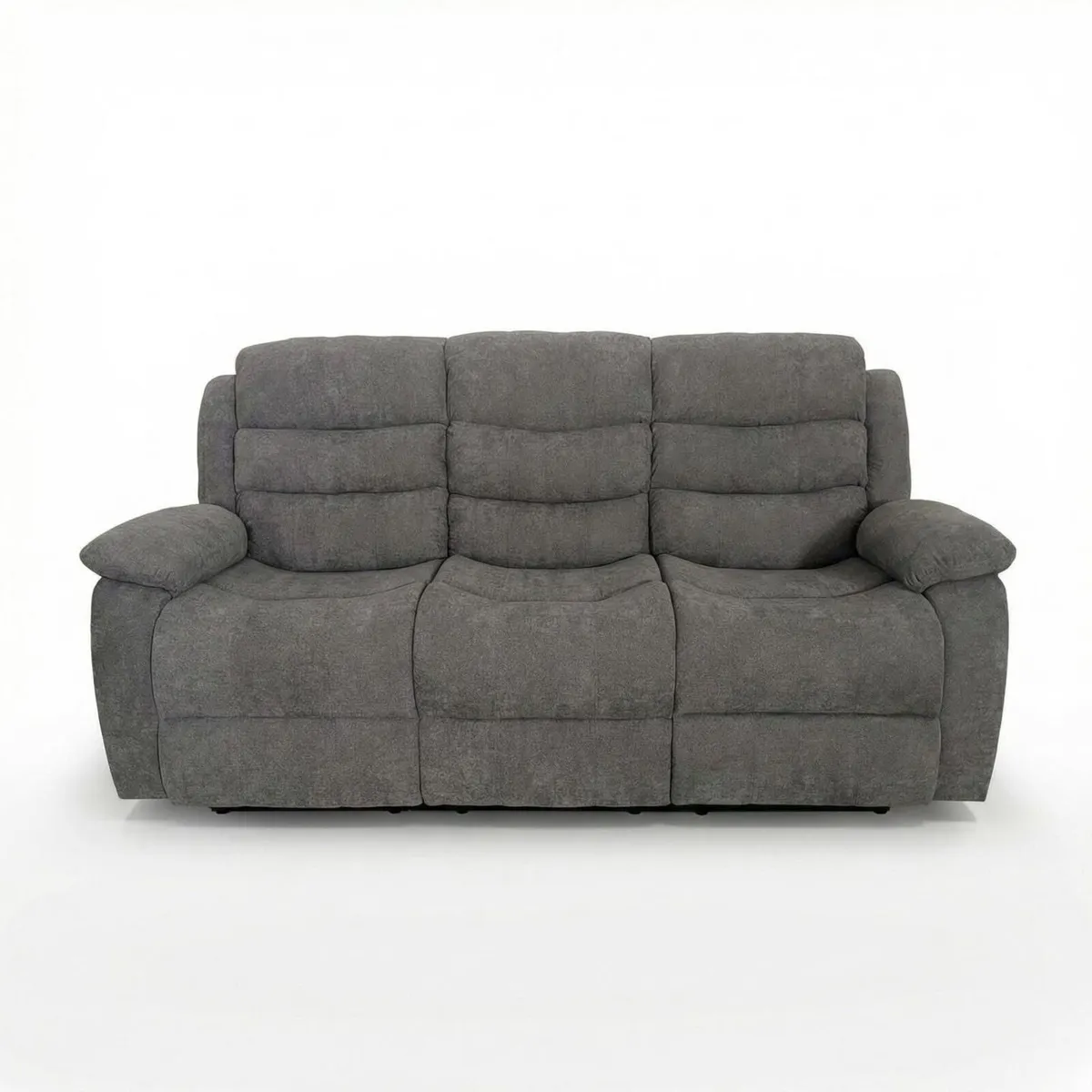 Brand New 3+2 Grey Fabric Sofas - Image 4