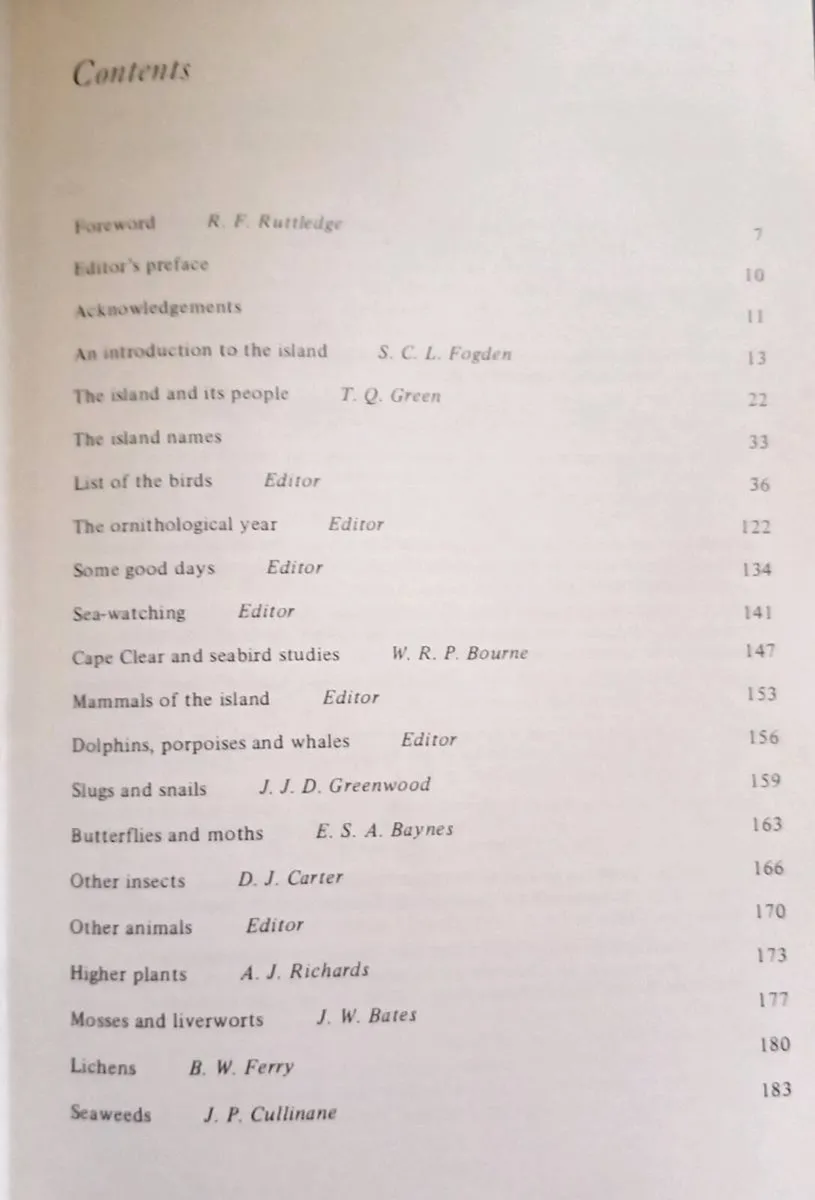 The Natural History of Cape Clear Island 1973 Book - Image 2