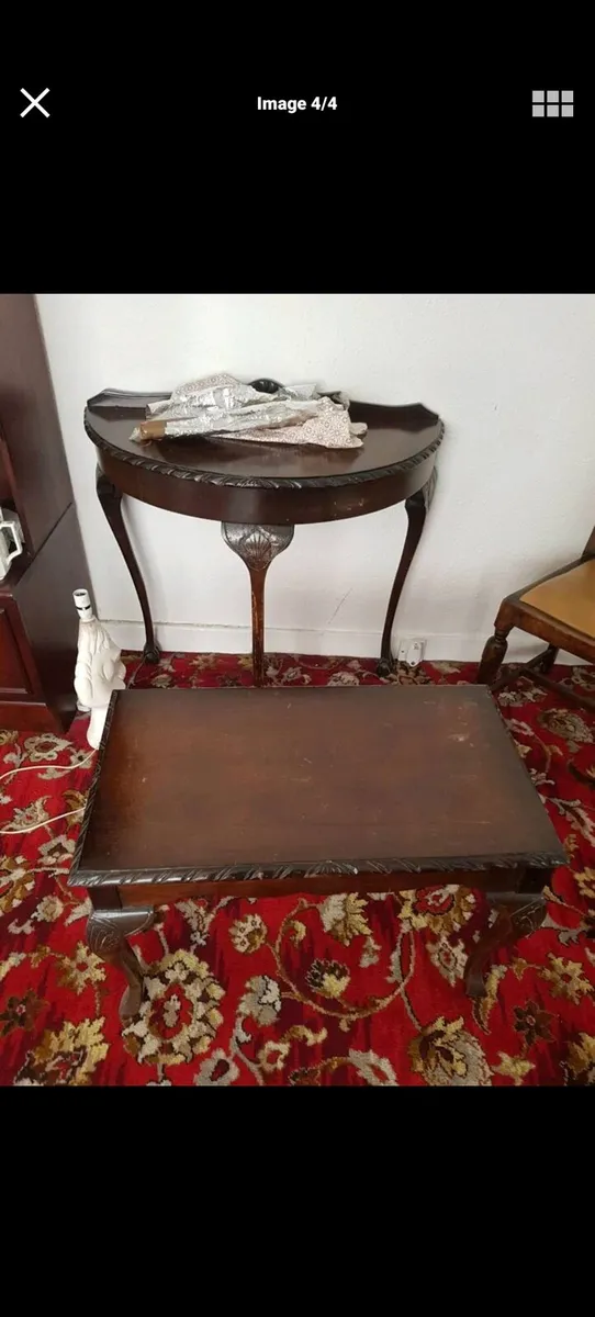 Mahogany China Cabinet & Two Tables - Image 3