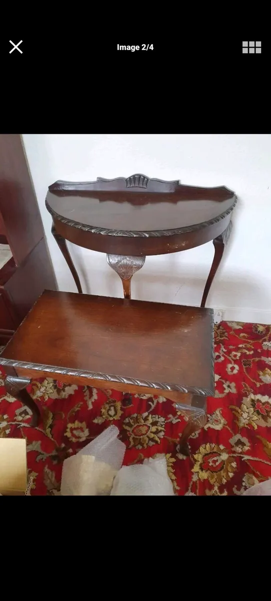 Mahogany China Cabinet & Two Tables - Image 4