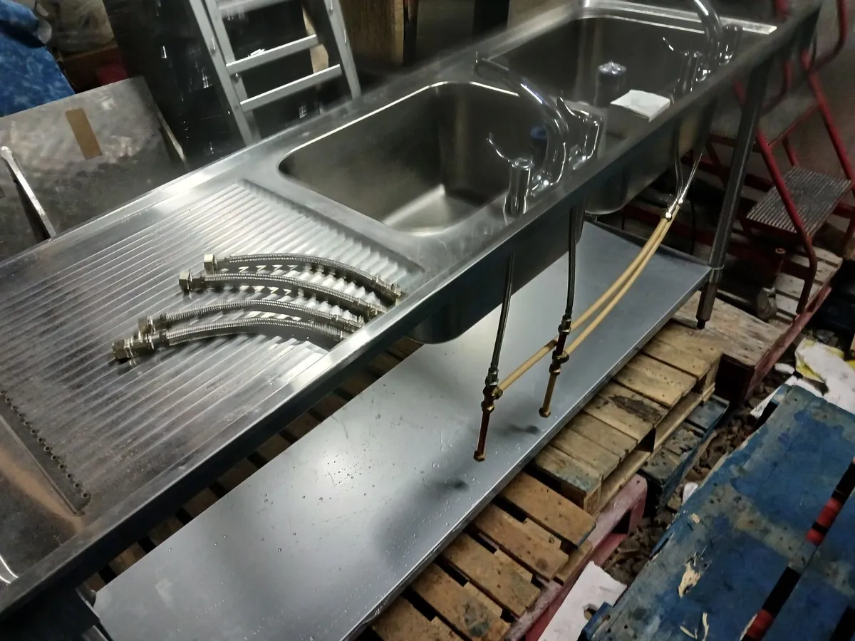 Stainless steel cabbinet double sink unit complete - Image 4