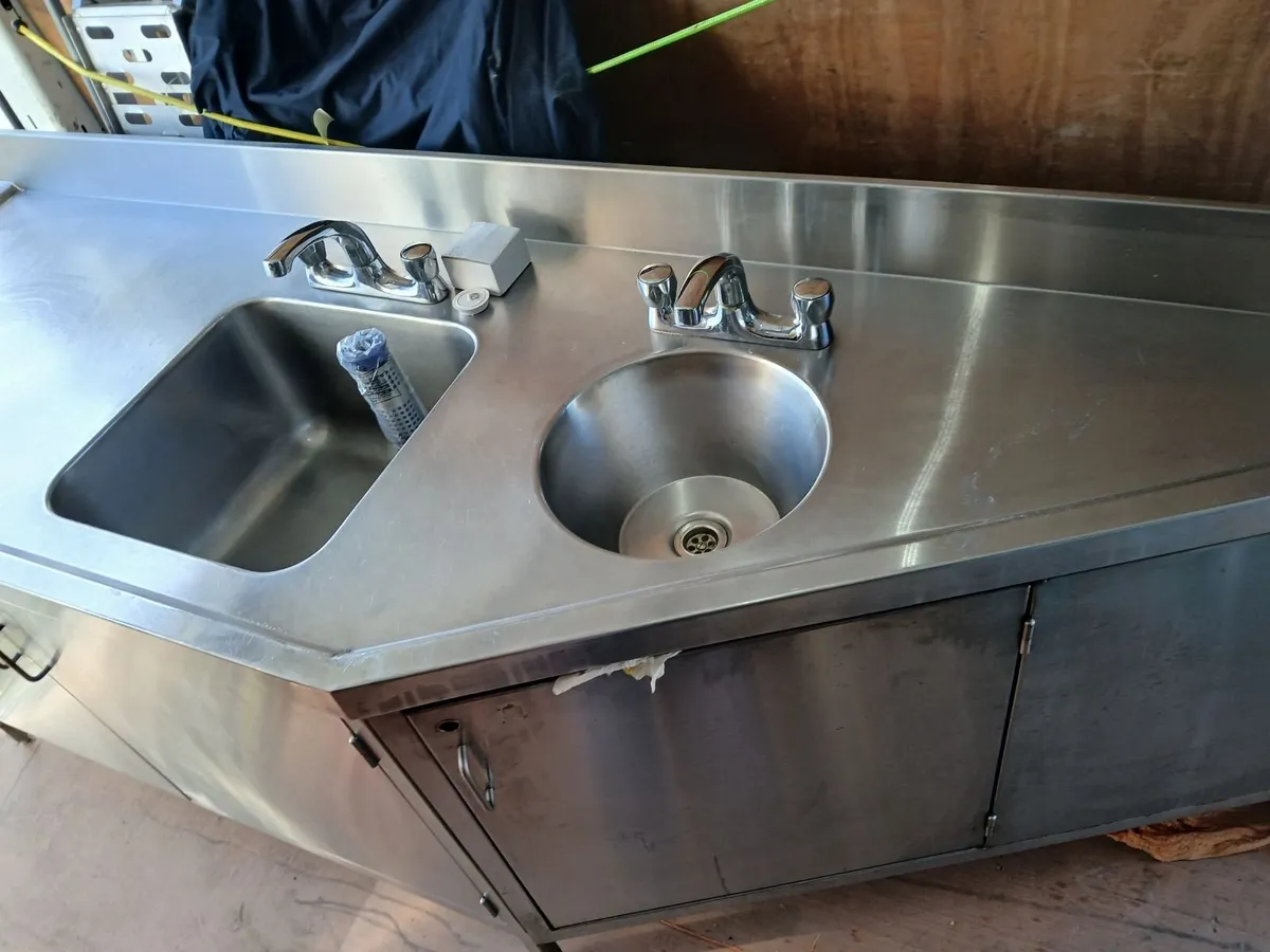 Staneless steel cabbinet double sink unit - Image 1