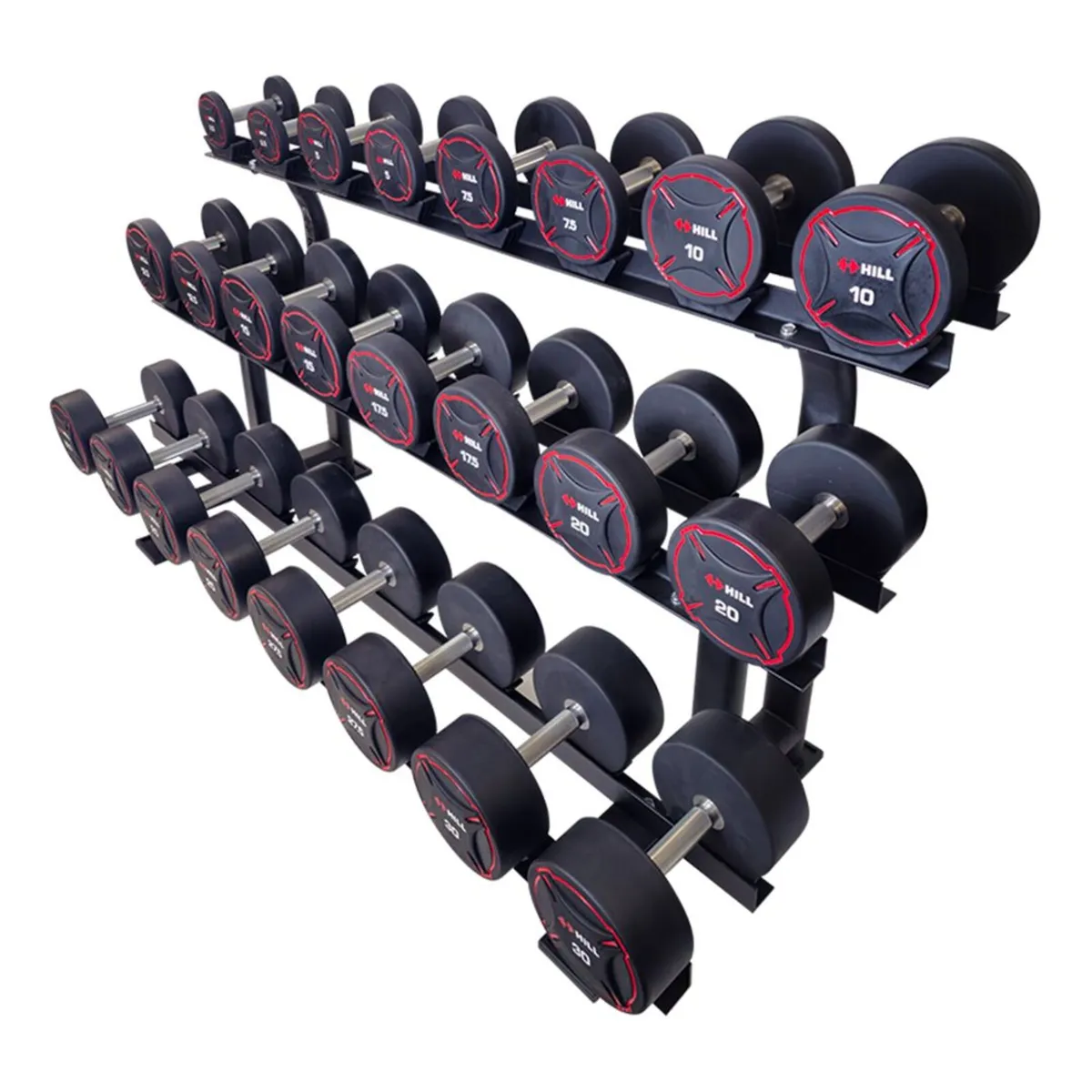 *SALE* Hill Pro Round PU Dumbbell Set 2.5kg - 30kg - Image 3