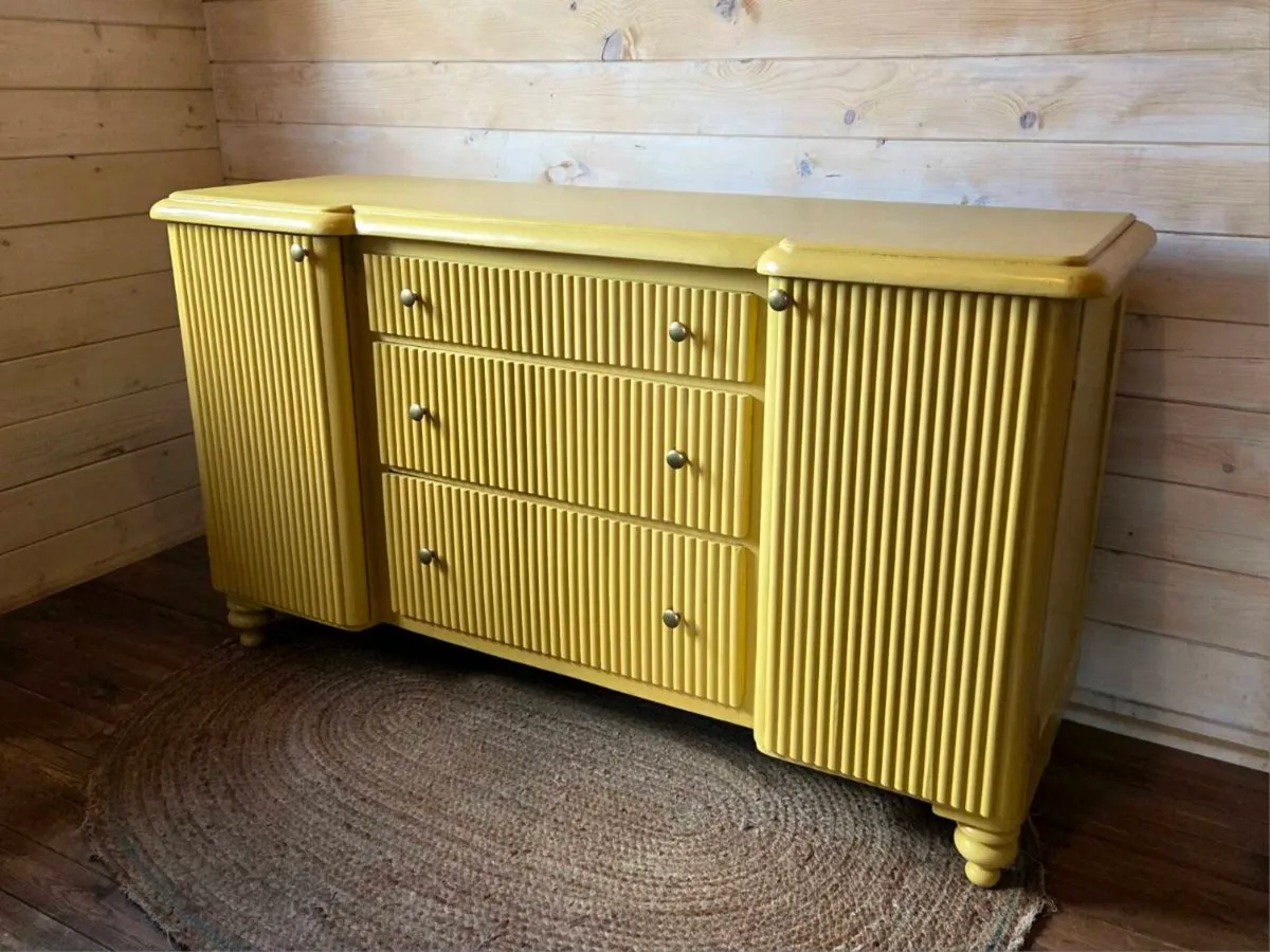 Restored antique yellow sideboard - Image 2