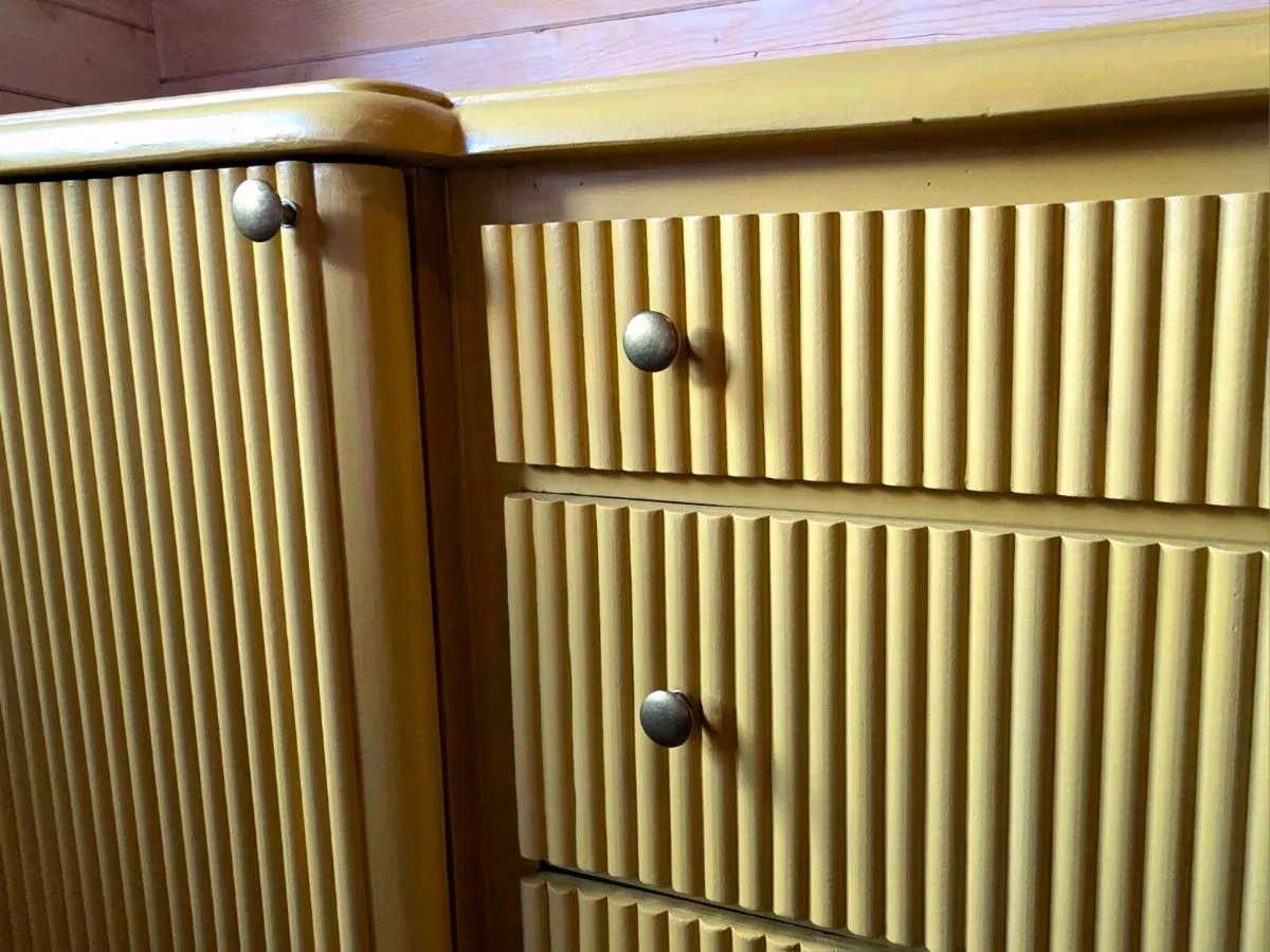 Restored antique yellow sideboard - Image 1