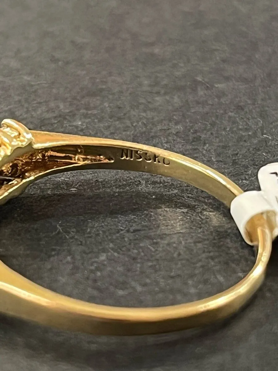 14k gold ring with diamonds and sapphires. - Image 3