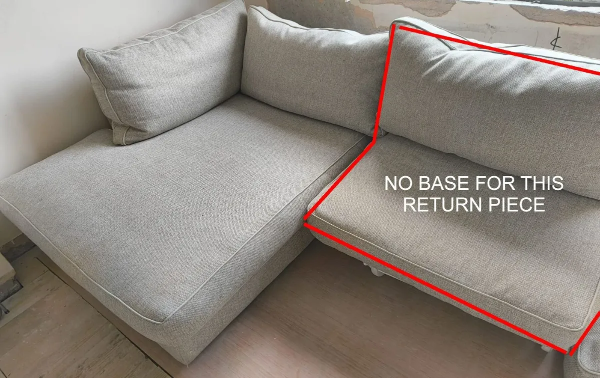 Beige corner couch / sofa (main piece only) - Image 2