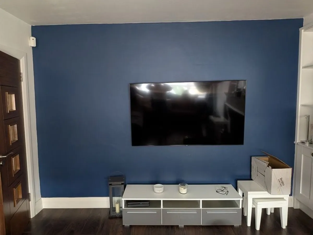 Corner suite, navy & grey cushions,NavyCurtains,lamp shade - Image 2