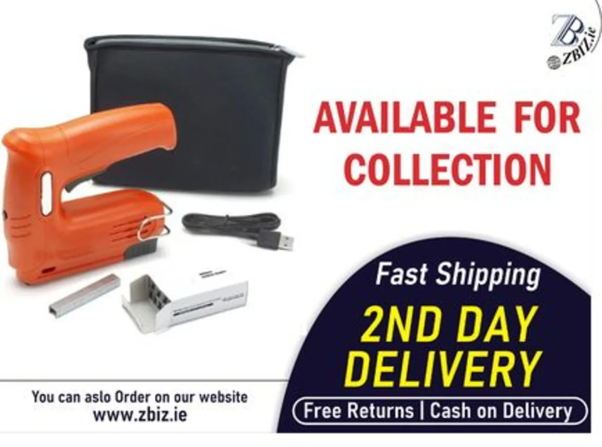 4V Cordless Electric Nail Gun Kit Portable Tool - Image 1