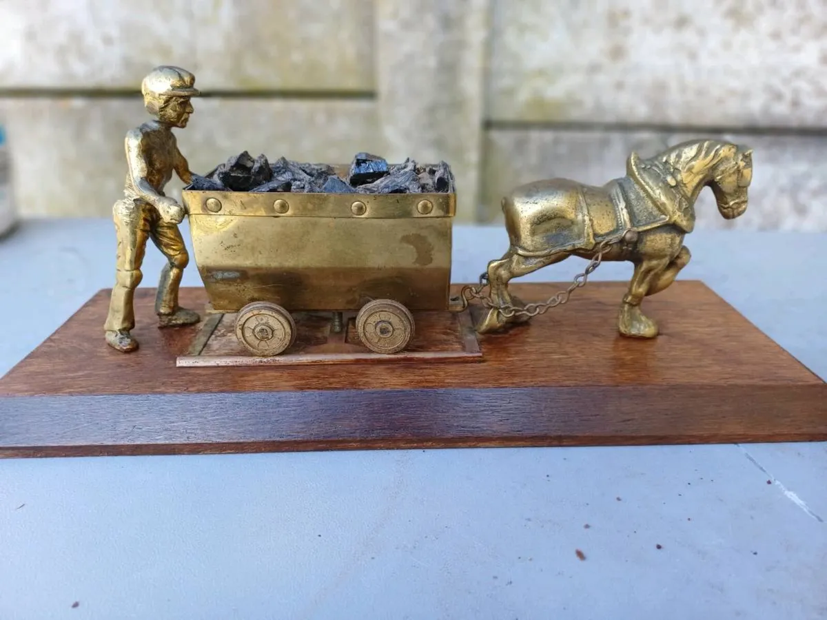 Vintage Horse Drawn Miners Coal Cart - Image 1