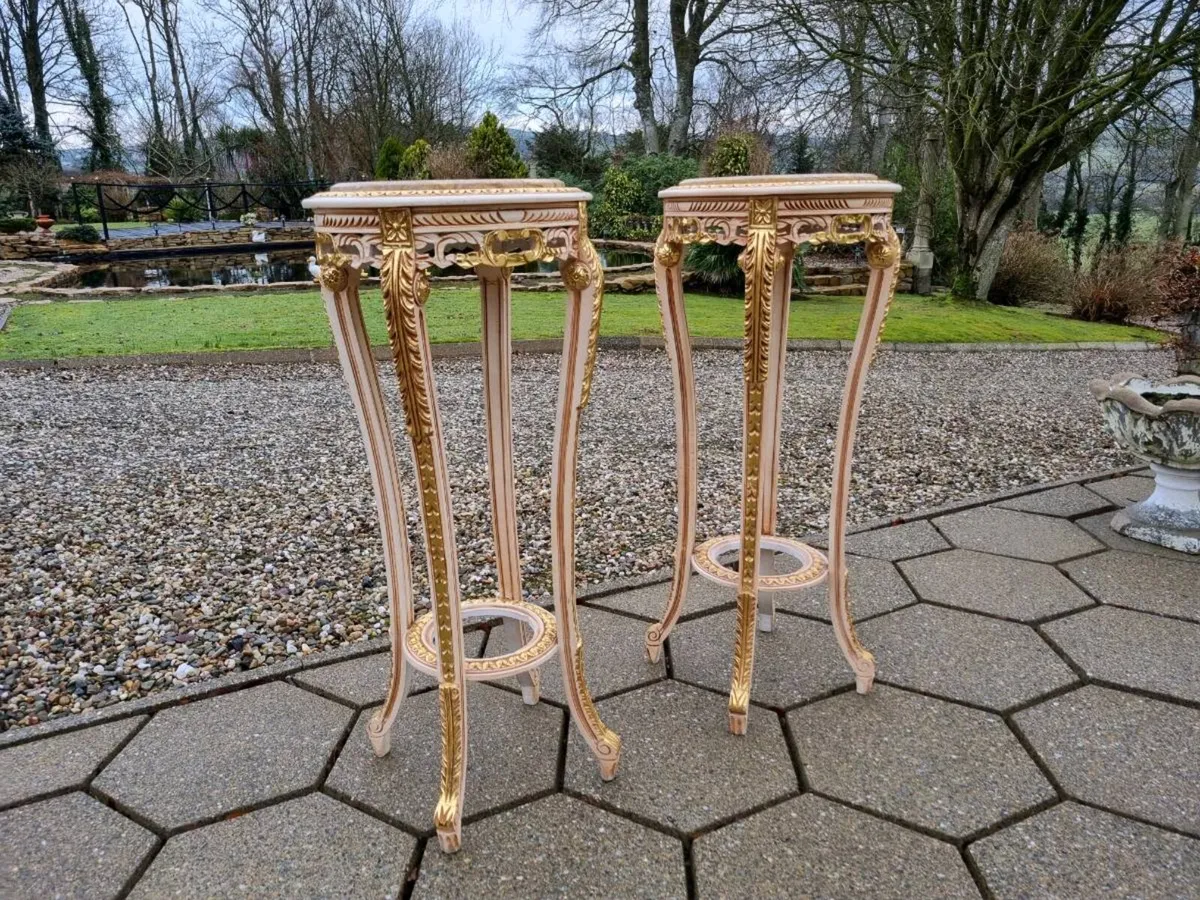 2 Large Egyptian Stands Granite Top (New) - Image 4