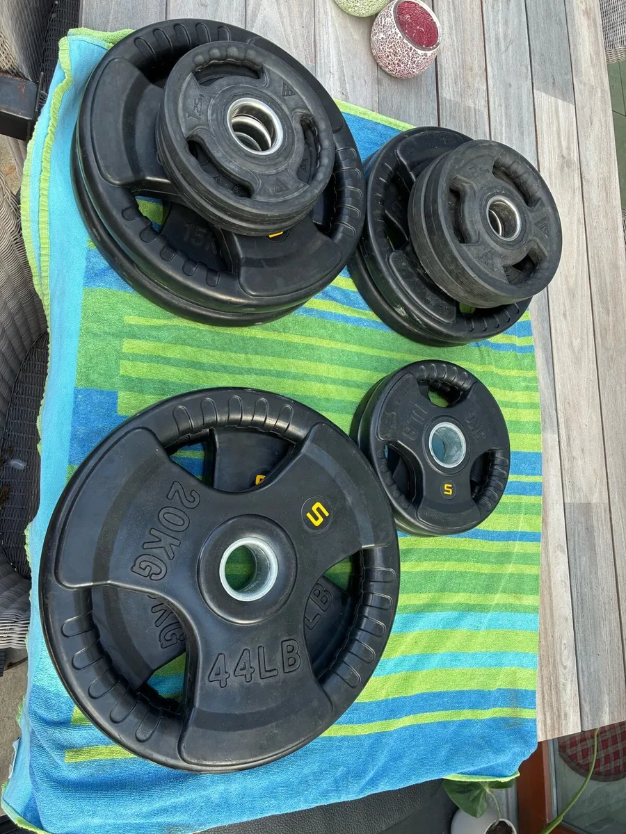 107.5kg Olympic Weight Plates - Rubber Tri-Grip - Image 1