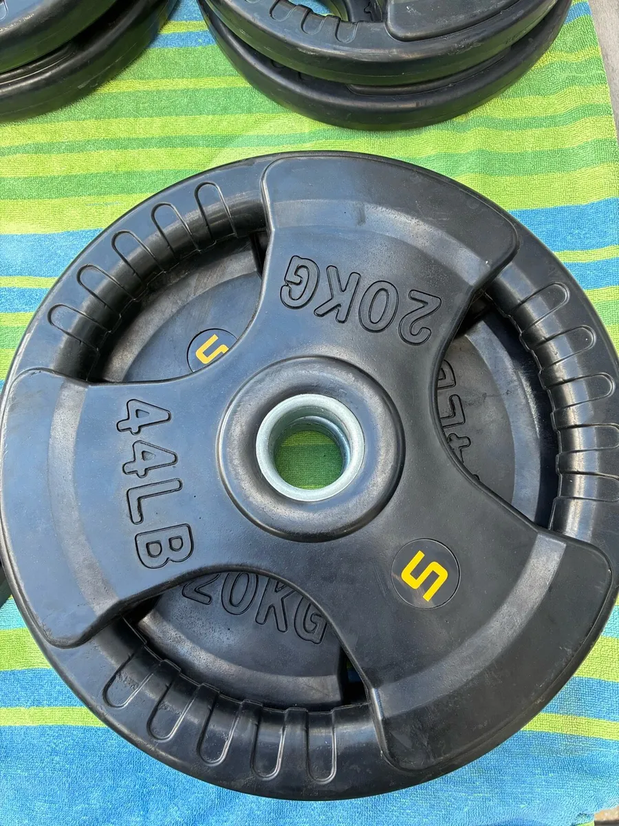 107.5kg Olympic Weight Plates - Rubber Tri-Grip - Image 2